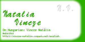 natalia vincze business card